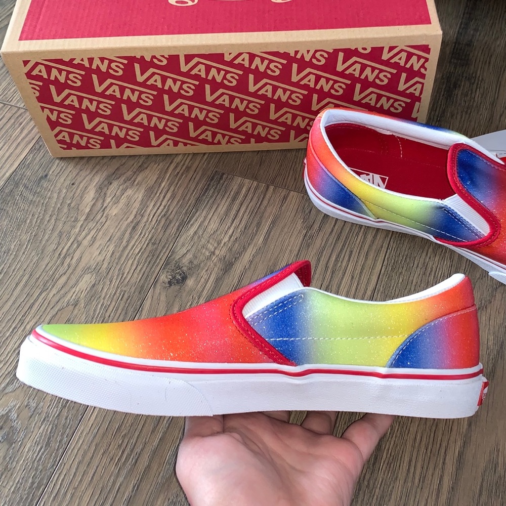 Vans slip on rainbow glitter shoes sneakers - Picture 5 of 8